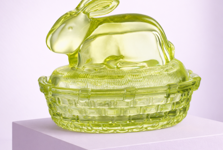 J-Line glazen opbergpot konijn