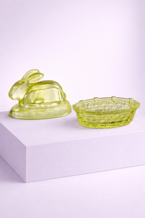 J-Line glazen opbergpot konijn