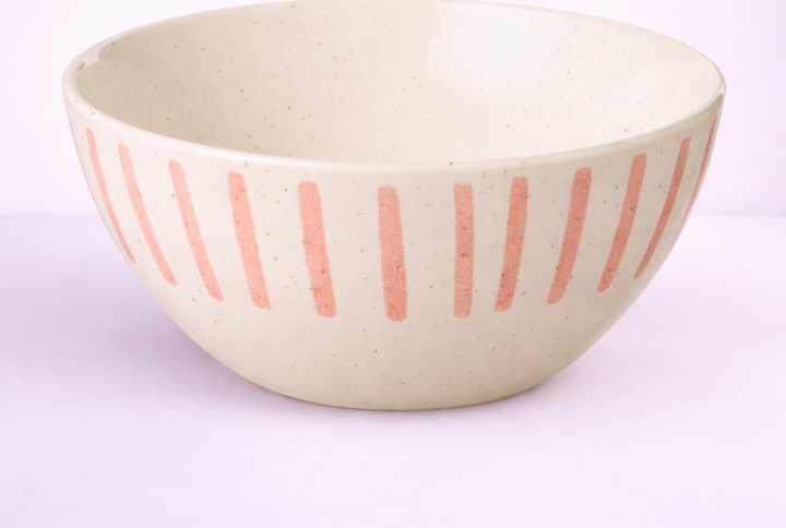 J-Line kom met roze strepen - 15,5cm